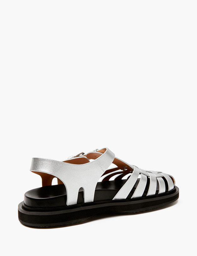 Серебристые женские сандалии MASCOTTE 47-4126811-0116 | ракурс 3