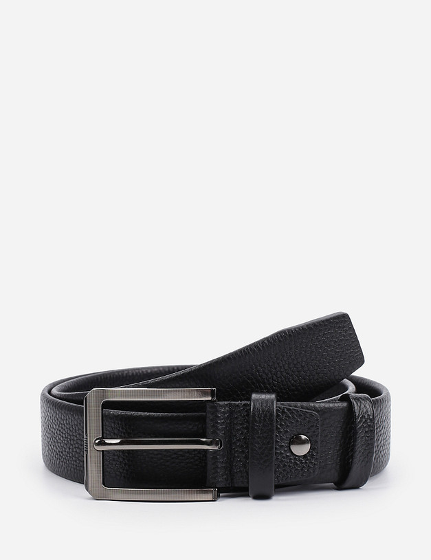 Черный мужской ремень из кожи MASCOTTE 727-0247-102 | ракурс 2