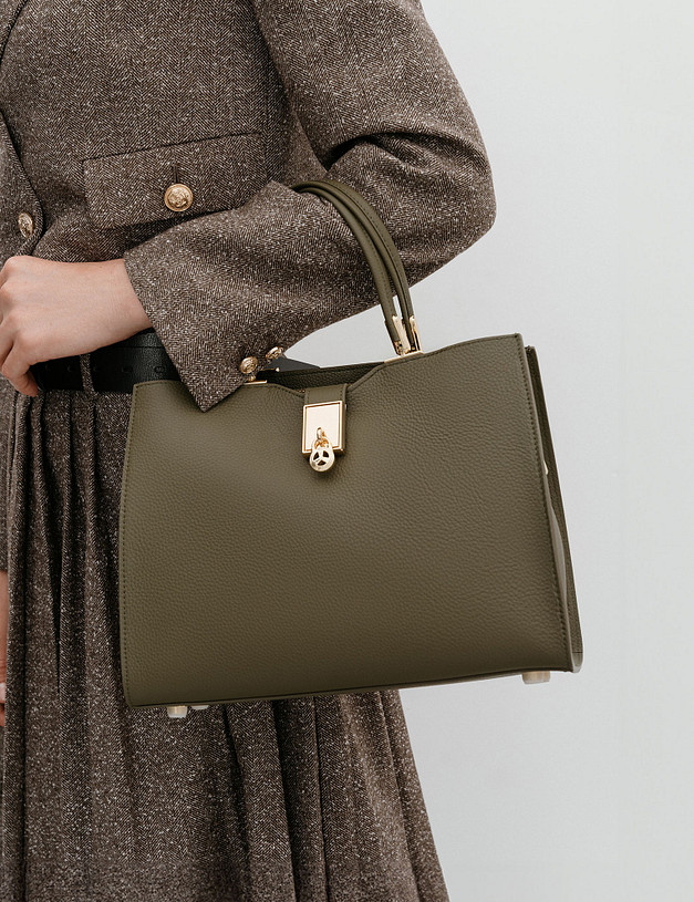 Женская сумка-тоут цвета хаки MASCOTTE 660-3111-104 | ракурс 1