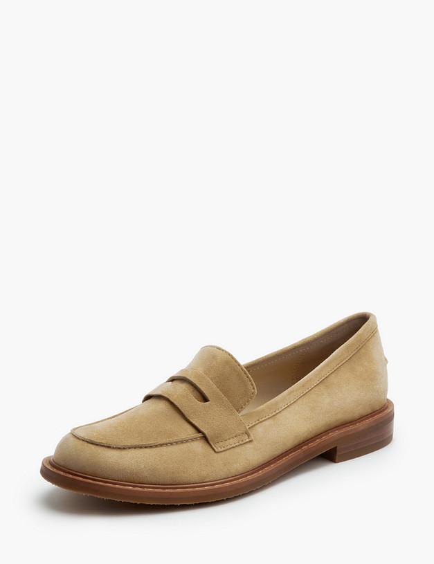 Бежевые велюровые женские лоферы MASCOTTE 233-110711-4625M | ракурс 2
