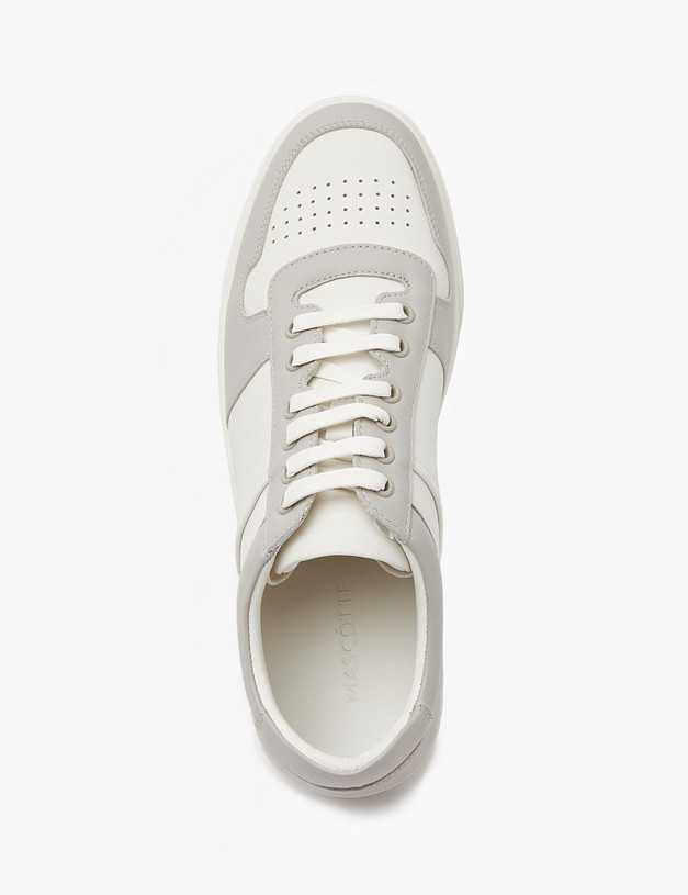 Молочные мужские кеды с серыми вставками MASCOTTE 175-4132011-8108M | ракурс 5