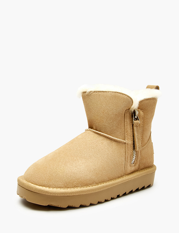 Бежевые угги для девочек MASCOTTE 234-525031-0208 | ракурс 3