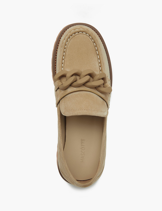 Бежевые женские лоферы с цепью MASCOTTE 15-2145411-4625M | ракурс 4