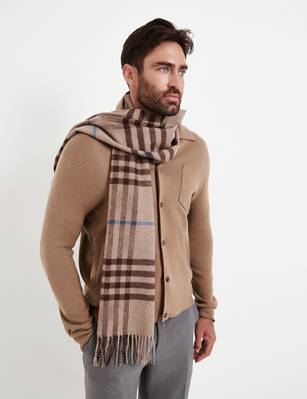 Коричневый мужской шарф MASCOTTE 766-5202-508 | ракурс 1