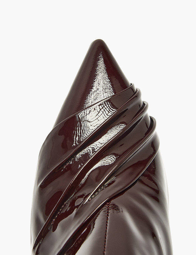 Бордовые женские лакированные ботильоны MASCOTTE 126-523721-3786M | ракурс 5