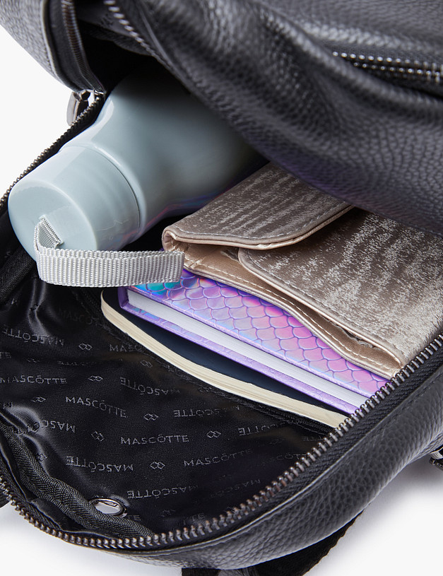 Черный кожаный женский рюкзак MASCOTTE 602-1202-102 | ракурс 7