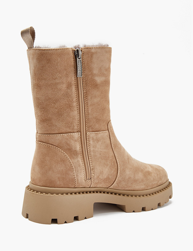 Бежевые женские зимние ботинки MASCOTTE 233-3201736-3671M | ракурс 3