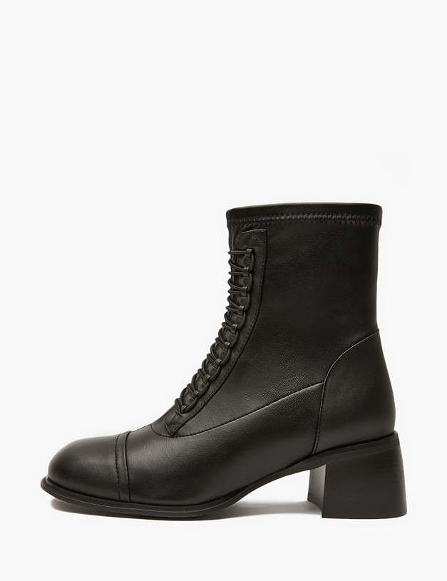 Черные женские ботильоны со шнуровкой MASCOTTE 233-414121-0102 | ракурс 1