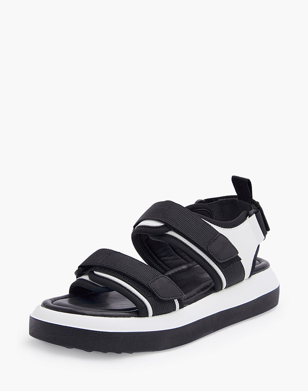 106-310521-0601 Туфли летние женские кож.спилок-текстиль/текстиль бел-черн, Mascotte Lite