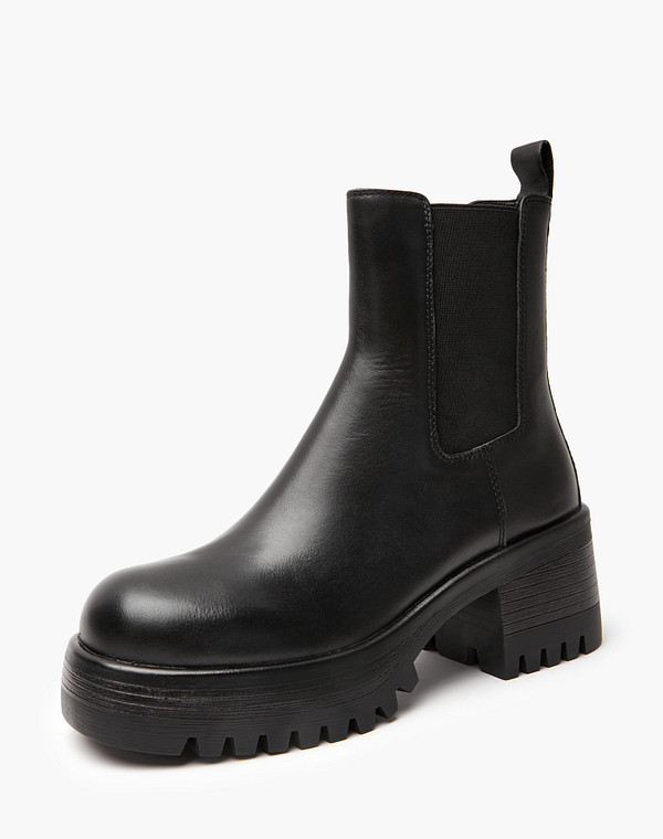 233-421521-0102 Ботинки женские нат.кожа-резина/ворсин-нат.кожа черн, Mascotte