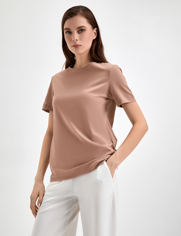 Бежевая женская футболка MASCOTTE 790-3114-2609 | ракурс 5
