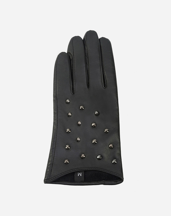 717-0203-0502 Перчатки жен. нат.кожа/ворсин черн, Mascotte