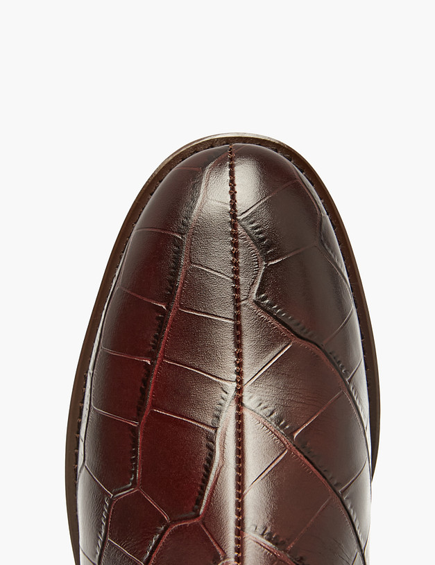 Коричневые женские сапоги с тиснением MASCOTTE 233-5281222-0109 | ракурс 4