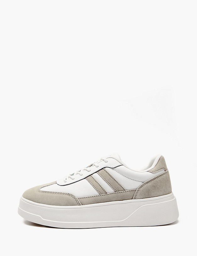 Белые женские кеды на платформе MASCOTTE 189-415921-0601 | ракурс 1 Белые женские кеды на платформе MASCOTTE 189-415921-0601 | ракурс 1