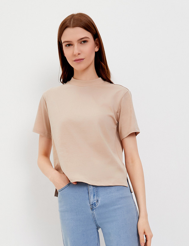 Женская футболка цвета капучино MASCOTTE 888-4124-2609 | ракурс 3