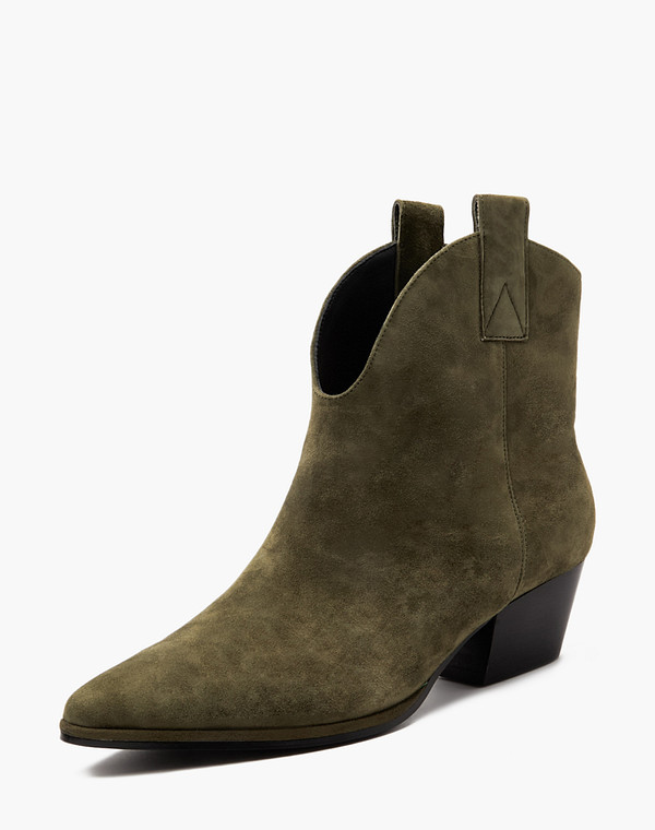 126-3203921-0604 Ботинки женские велюр/ворсин-нат.кожа хаки, Mascotte