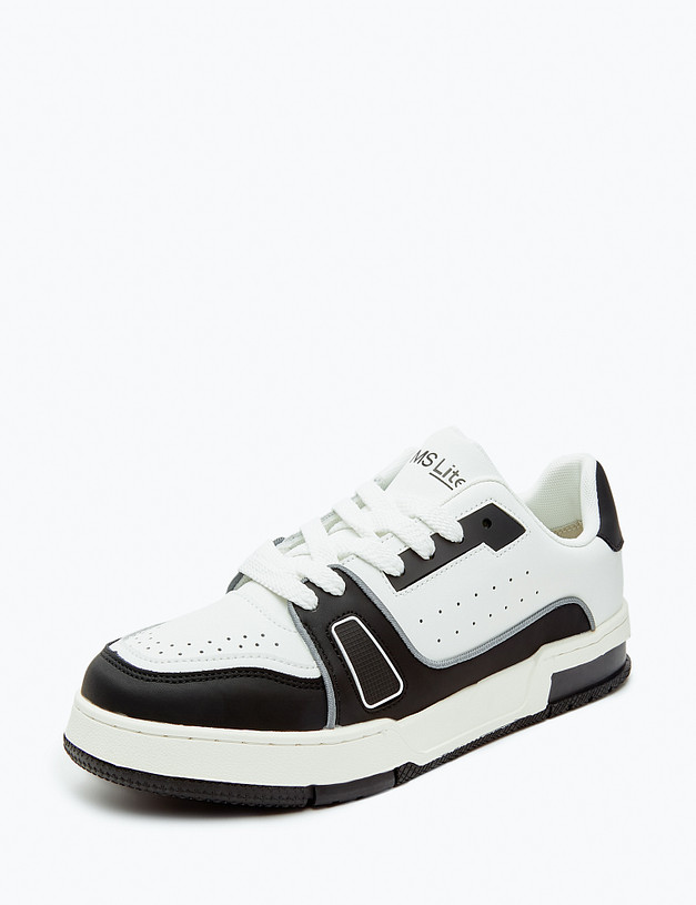 Черно-белые мужские кеды MASCOTTE 128-323621-0601/02 | ракурс 2