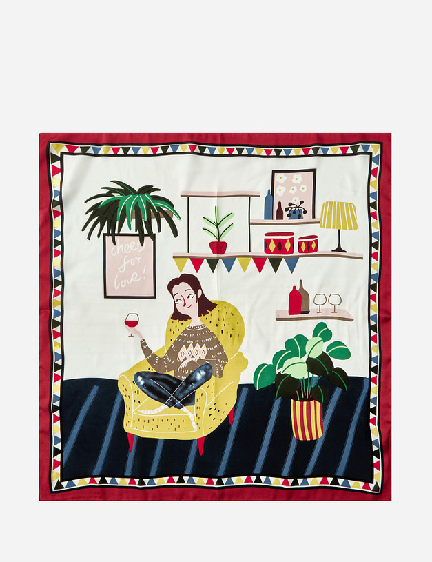 Белый женский платок MASCOTTE 730-1207-2405 | ракурс 1