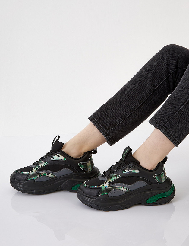 Женские кроссовки с зелеными вставками MASCOTTE 189-120523-0602 | ракурс 1