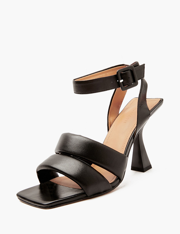 Черные кожаные женские босоножки MASCOTTE 233-415211-0502 | ракурс 2