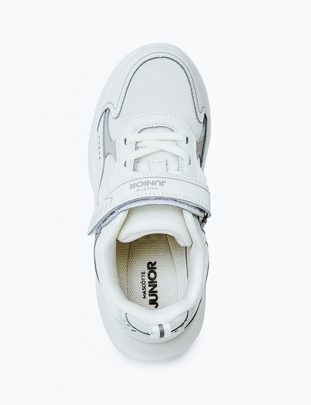 Белые детские кроссовки на липучке MASCOTTE 189-412522-0201 | ракурс 6 Белые детские кроссовки на липучке MASCOTTE 189-412522-0201 | ракурс 6