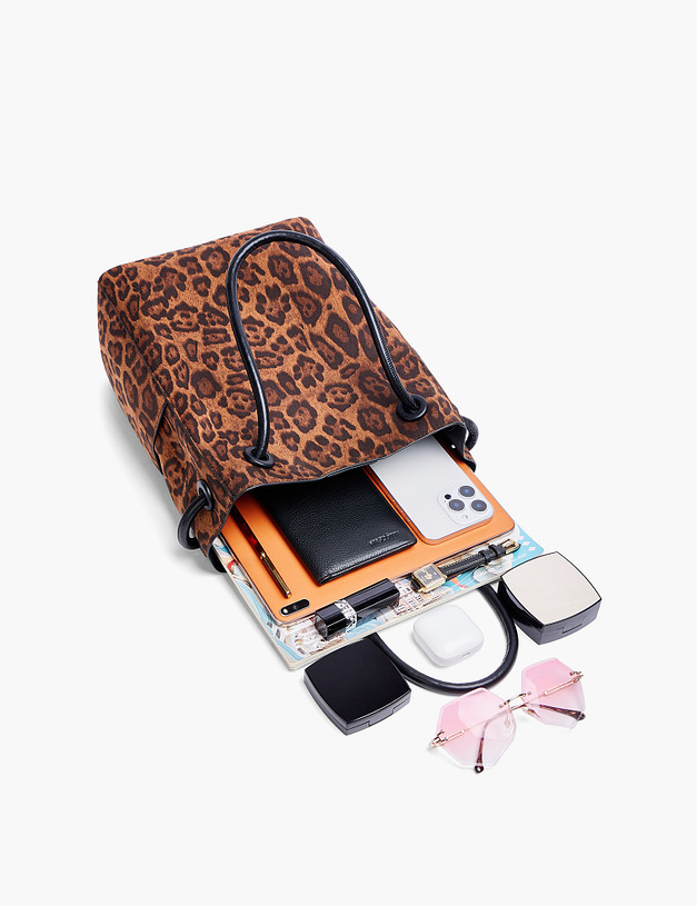 Коричневая женская сумка с леопардовым принтом MASCOTTE 646-5206-209 | ракурс 6