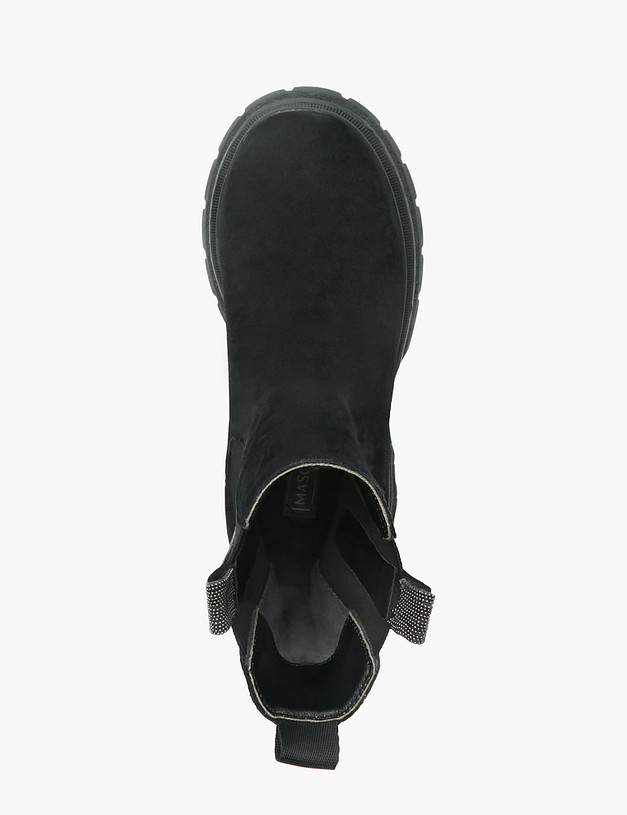 Черные женские челси из велюра MASCOTTE 126-220922-3605M | ракурс 4