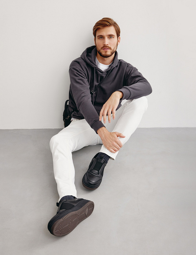 Черные мужские кеды на меху MASCOTTE 22-220931-3131M | ракурс 8 Черные мужские кеды на меху MASCOTTE 22-220931-3131M | ракурс 8