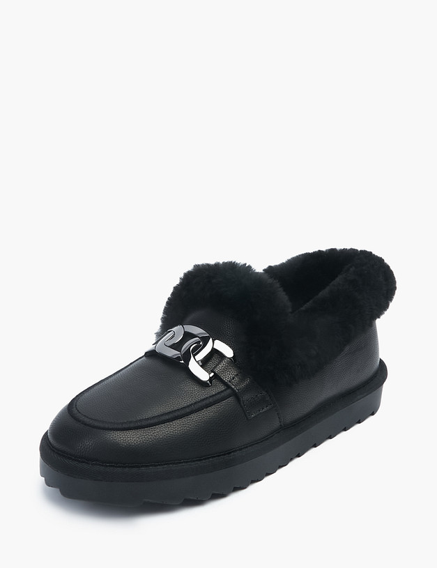 Черные женские угги с цепью MASCOTTE 234-12251339-0102 | ракурс 2