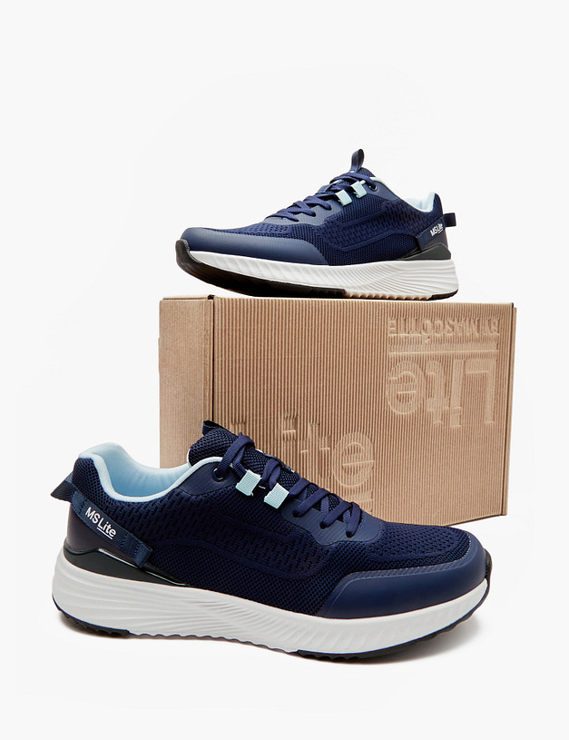 Синие мужские кроссовки из текстиля и кожи MASCOTTE 18-412821-0203 | ракурс 6