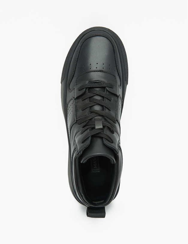 Черные кожаные женские кеды-ботинки MASCOTTE 58-2264827-3100M | ракурс 4