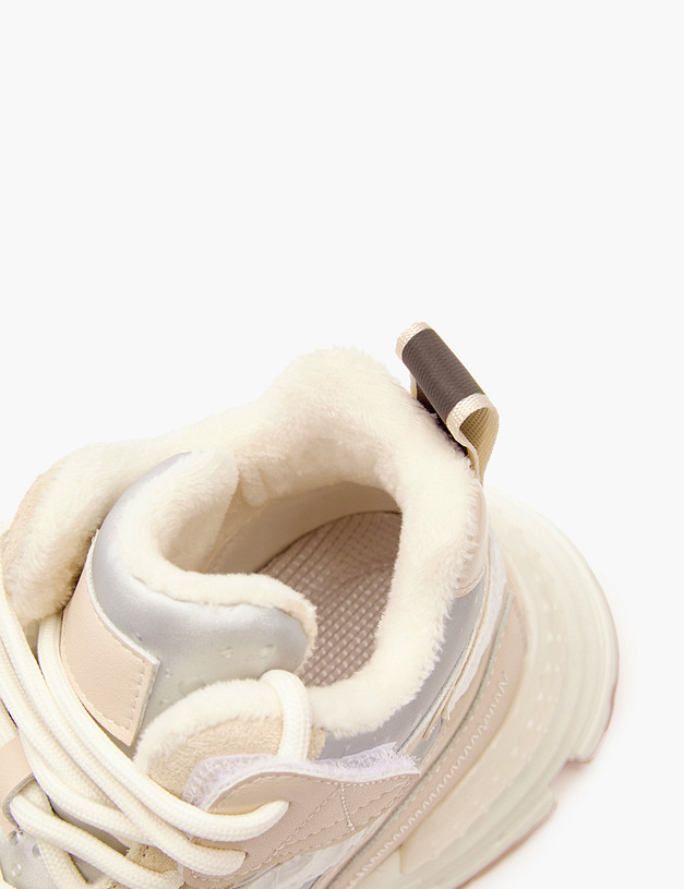 Бежевые высокие кроссовки для девочек MASCOTTE 234-320422-0601 | ракурс 8