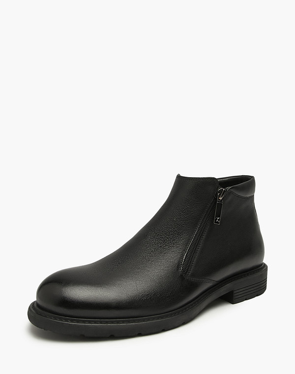 175-522421-0102 Ботинки мужские нат.кожа/ворсин-нат.кожа черн, Mascotte