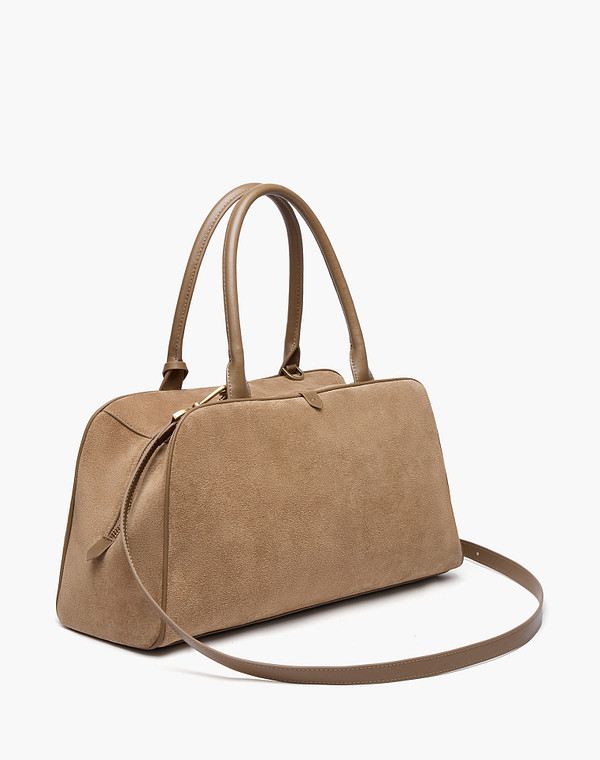 660-5217-02088 Сумка женская велюр-и.кожа/текстиль св.коричн, M, Mascotte