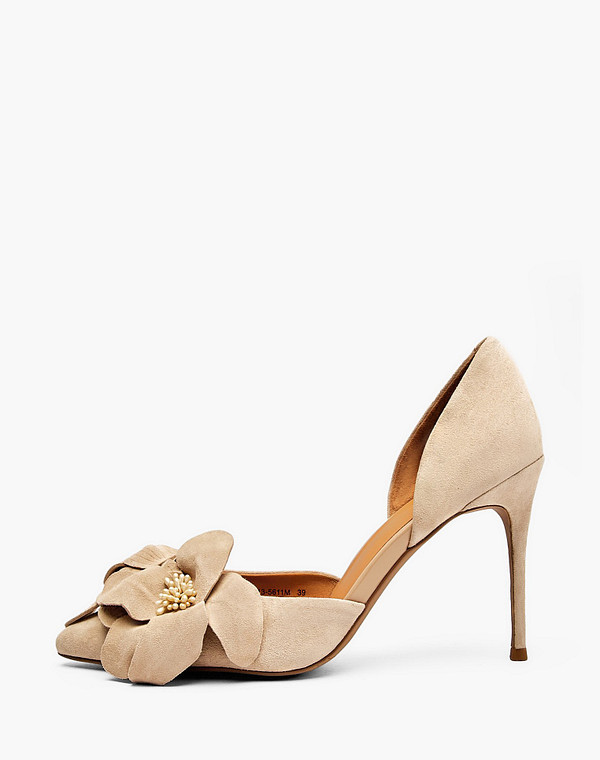 126-6102613-5611M Туфли женские велюр/нат.кожа беж, Mascotte