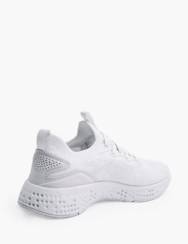 Белые текстильные женские кроссовки MASCOTTE 130-011221-0201 | ракурс 3