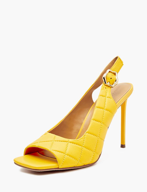 Желтые женские босоножки из натуральной кожи MASCOTTE 175-412914-7520M | ракурс 2