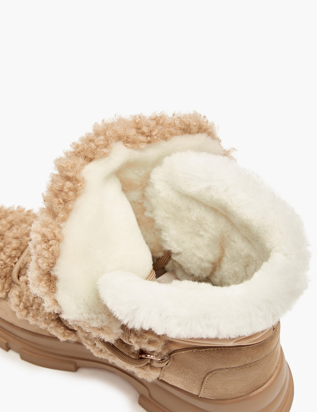 Бежевые женские ботинки на меху MASCOTTE 233-3201938-0608 | ракурс 7 Бежевые женские ботинки на меху MASCOTTE 233-3201938-0608 | ракурс 7