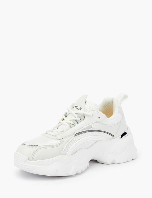 Белые женские кроссовки с акцентной пяткой MASCOTTE 189-210122-0201 | ракурс 2