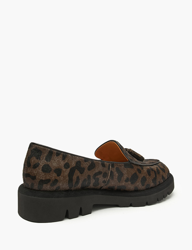 Коричневые женские лоферы с леопардовым принтом MASCOTTE 126-522112-0109 | ракурс 3