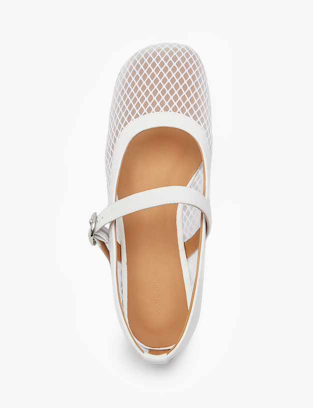 Белые женские балетки в сетку MASCOTTE 172-5142515-0201 | ракурс 4