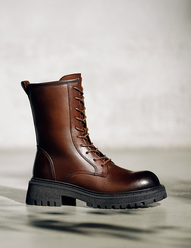 Коричневые женские зимние ботинки MASCOTTE 58-521632-0109 | ракурс 1