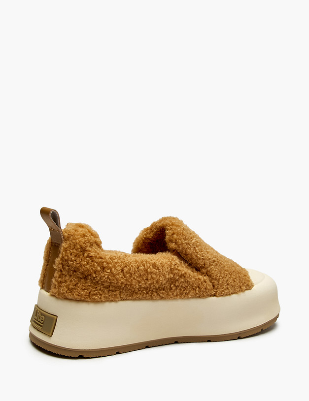 Рыжие женские меховые слипоны  MASCOTTE 98-523541-0413 | ракурс 5