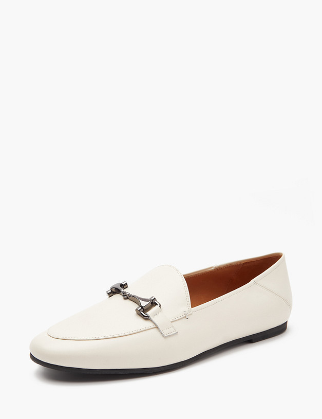 Молочные женские лоферы из кожи MASCOTTE 172-4122112-7157M | ракурс 2