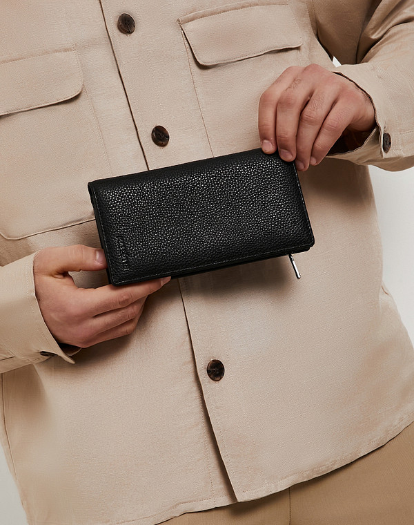 622-6106-102 Портмоне муж. нат.кожа/текстиль черн, Mascotte