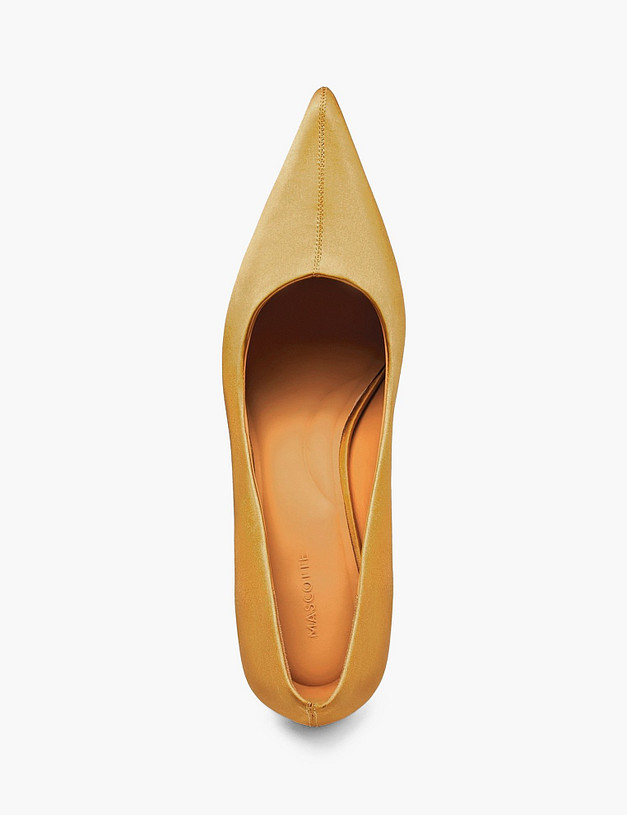 Желтые женские атласные туфли MASCOTTE 126-522611-0218 | ракурс 4