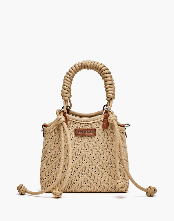 646-6121-209 Сумка женская текстиль/текстиль беж-корич, S, Mascotte