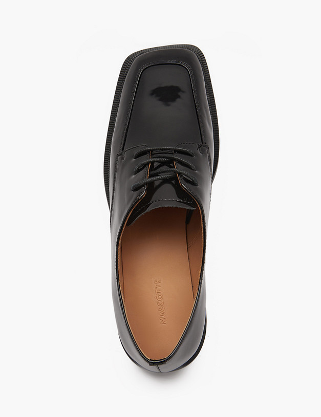 Черные лакированные женские дерби MASCOTTE 195-511011-3701M | ракурс 4