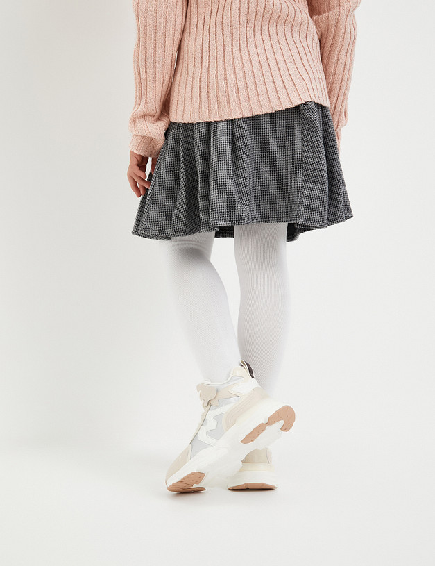 Бежевые высокие кроссовки для девочек MASCOTTE 234-320422-0601 | ракурс 10