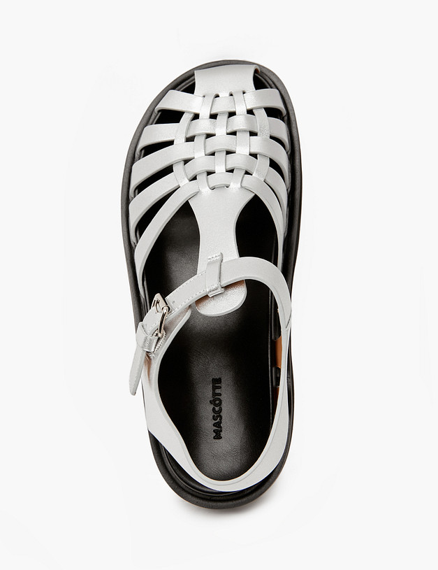 Серебристые женские сандалии MASCOTTE 47-4126811-0116 | ракурс 4